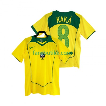 Fotballdrakt Brasil KAKA 8 2004 Retro Hjemmetrøye Kortermet